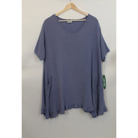 OH MY GAUZE Sz 1 S/M Nancy Tunic Blouse Top Sea Blue NWT - Picture 8 of 8